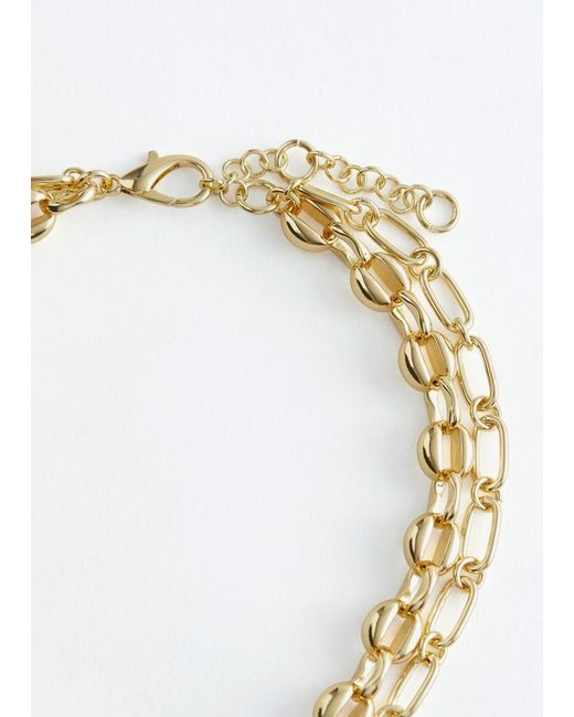 & Other Stories Blue Bold Layered Chain Necklace