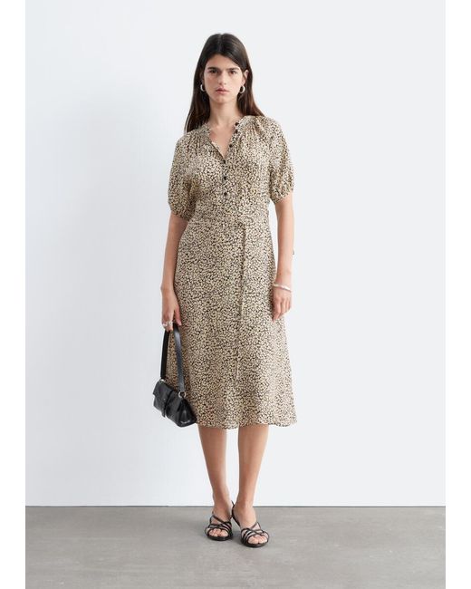 & Other Stories White Tie-Waist Midi Dress