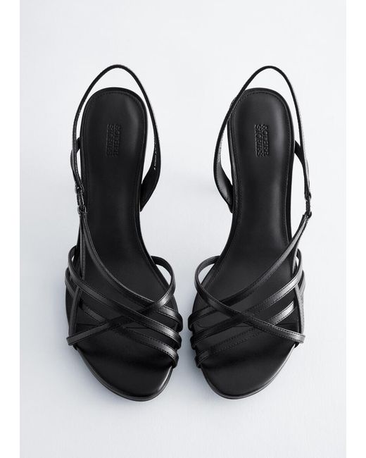 & Other Stories Blue Leather Ring Sandals