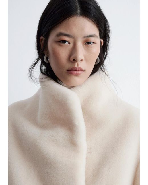 & Other Stories Natural Faux Fur Jacket