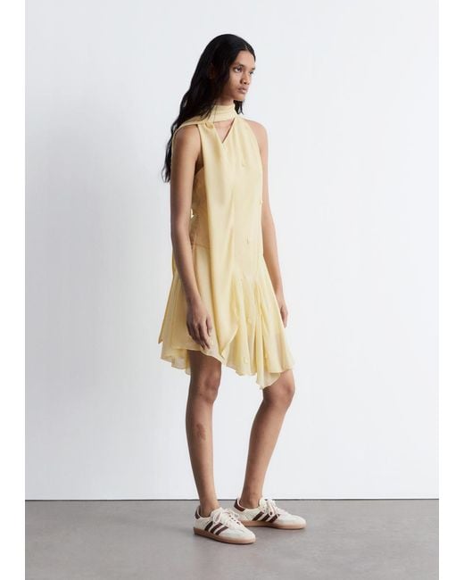 & Other Stories Natural One-Shoulder Mini Dress