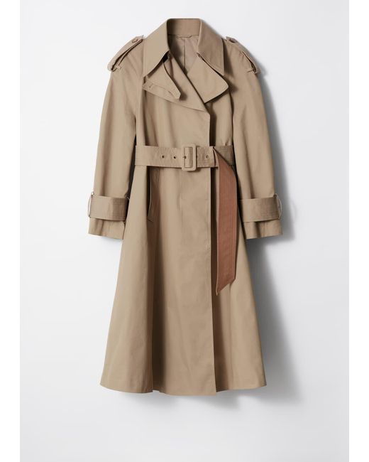 & Other Stories Natural Belted Maxi Trenchcoat