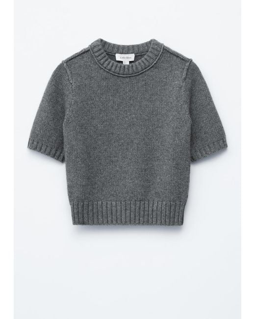 & Other Stories Blue Rib-Knit T-Shirt