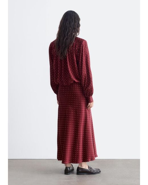 & Other Stories Red V-Neck Wrap Dress