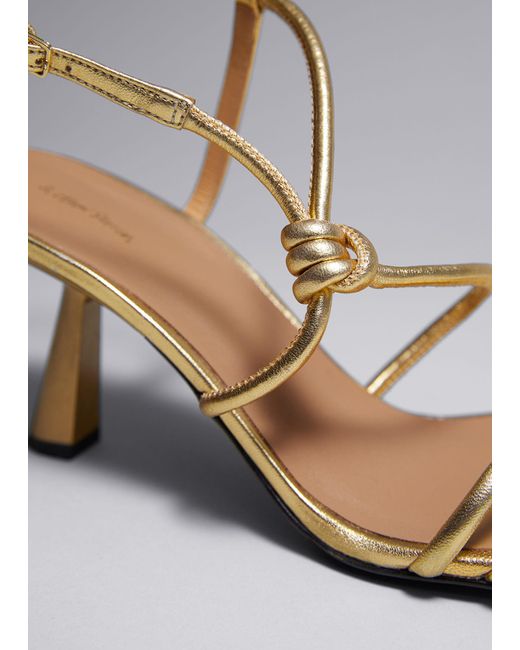 & Other Stories Metallic Knotted Heeled Sandals