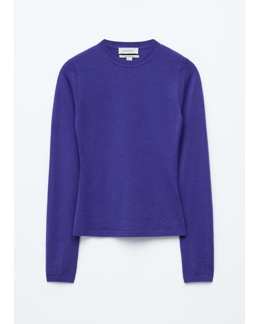 & Other Stories Purple Long-Sleeve Merino Wool Top