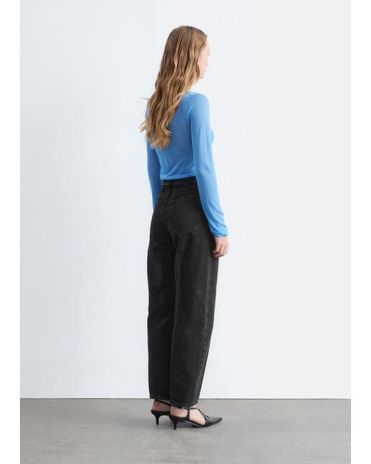 & Other Stories Blue Fine-Knit Sheer Top