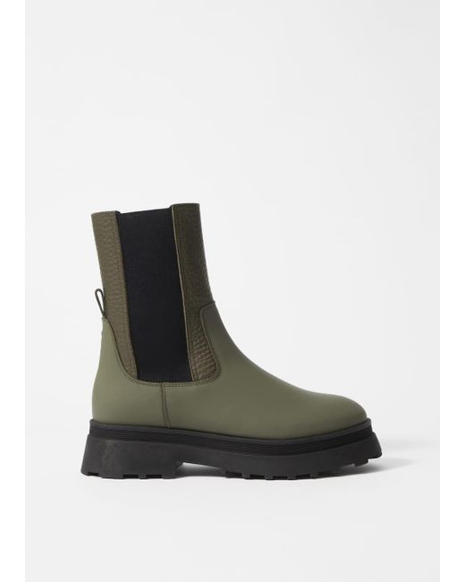 & Other Stories Black Lined Leather Chelsea Boots