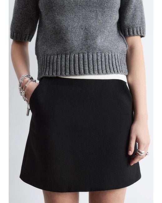 & Other Stories Black A-Line Mini Skirt