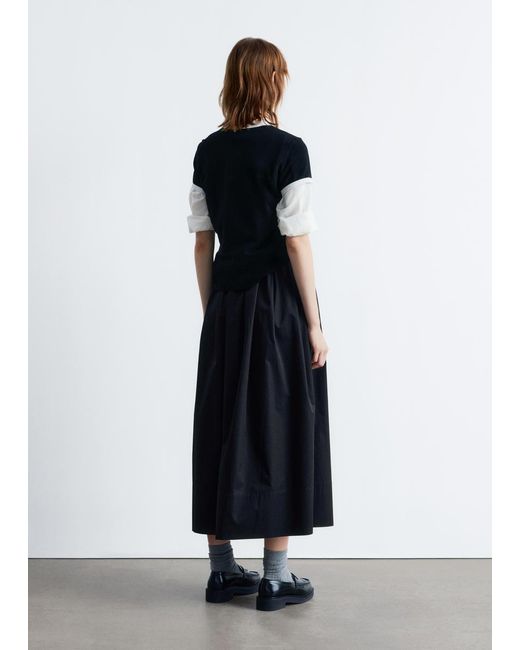 & Other Stories Black Embroidery T-Shirt