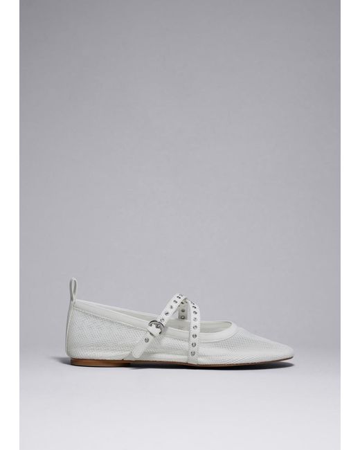 & Other Stories Gray Mesh-Ballerinas