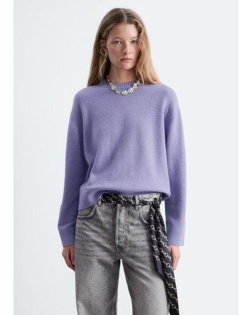 & Other Stories Blue Boxy Knit Jumper