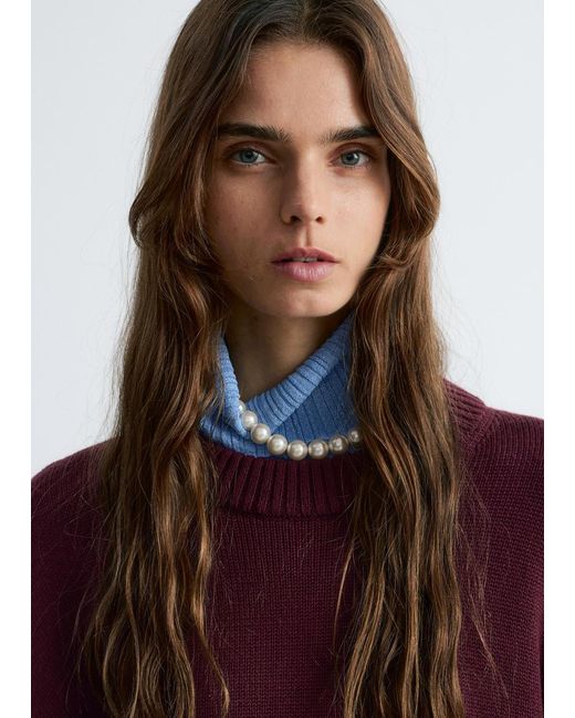 & Other Stories Red Button-Detailed Wool Jumper