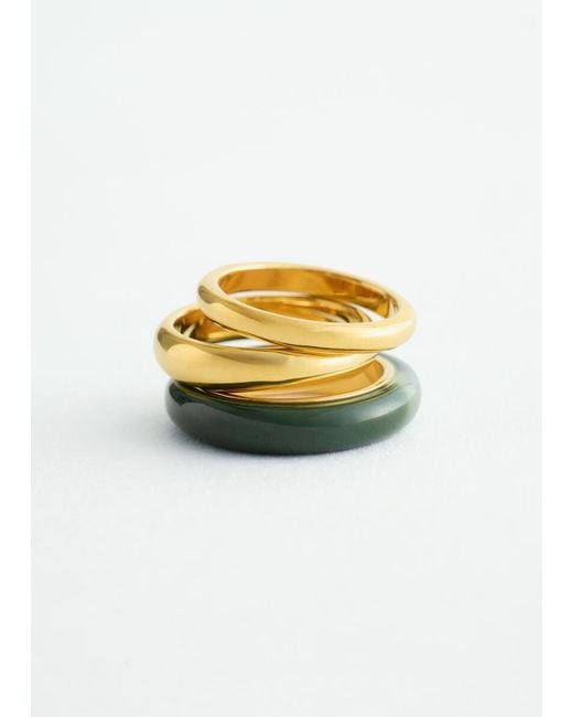 & Other Stories Yellow 3-Pack Ring Set