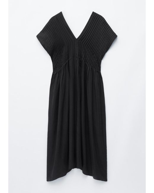 & Other Stories Black Pleated Dolman Midi Dress
