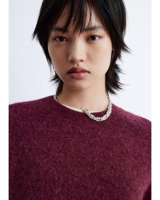 & Other Stories Red Alpaca-Blend Knitted Top