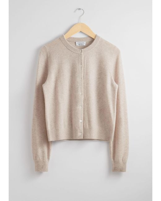 & Other Stories Natural Slim Cashmere Cardigan