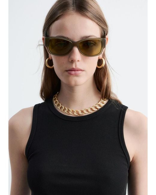 & Other Stories Black Fitted Tank Top