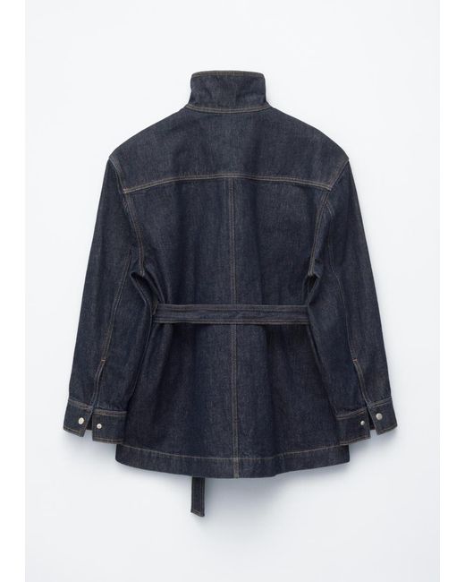 & Other Stories Blue Tie-Belt Denim Jacket
