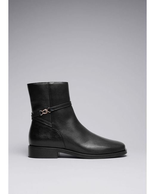 & Other Stories Black Classic Leather Chelsea Boots