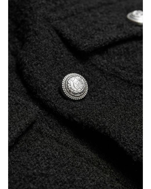 & Other Stories Black Buttoned Bouclé Jacket