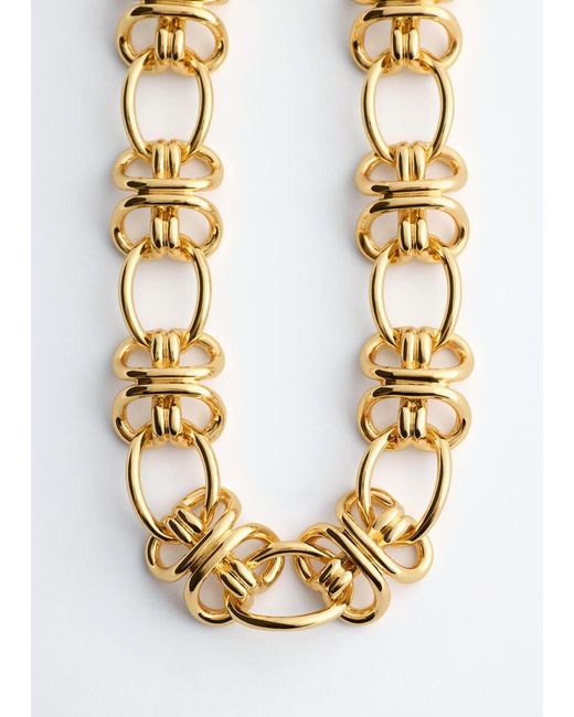 & Other Stories Brown Interlocking Chain Link Necklace