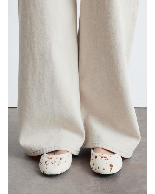 & Other Stories Gray Mary-Jane Ballet Flats