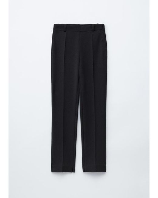 & Other Stories Black Slim-Leg Press-Crease Trousers