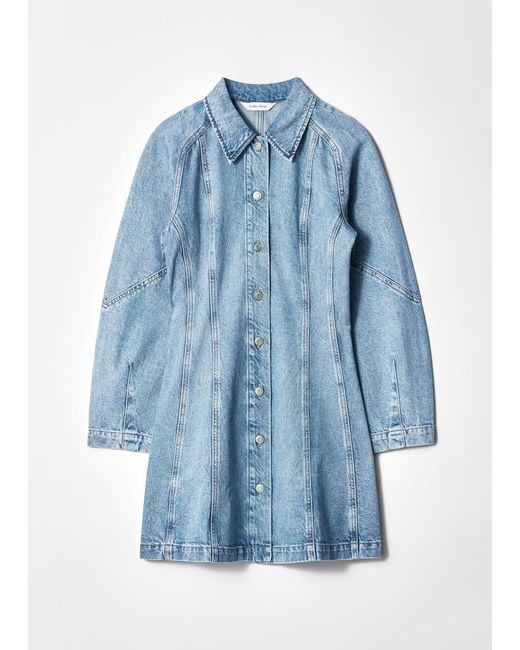 & Other Stories Denim Shirt Mini Dress in Blue