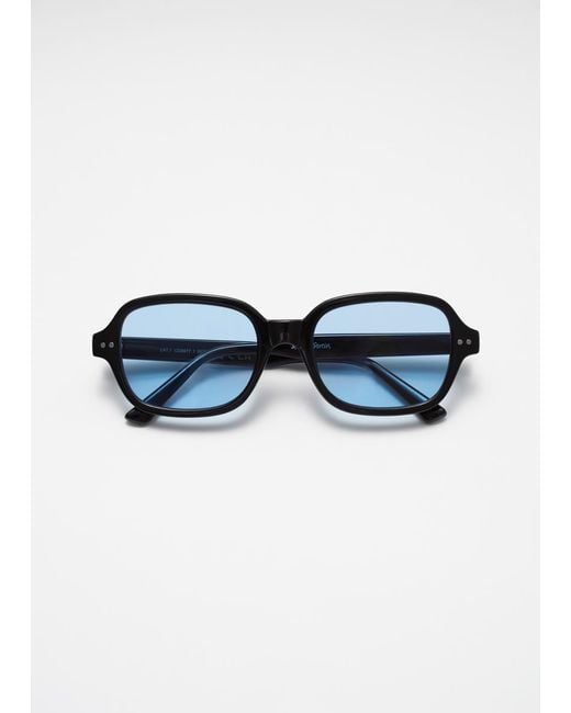 & Other Stories Blue Rectangular Frame Sunglasses