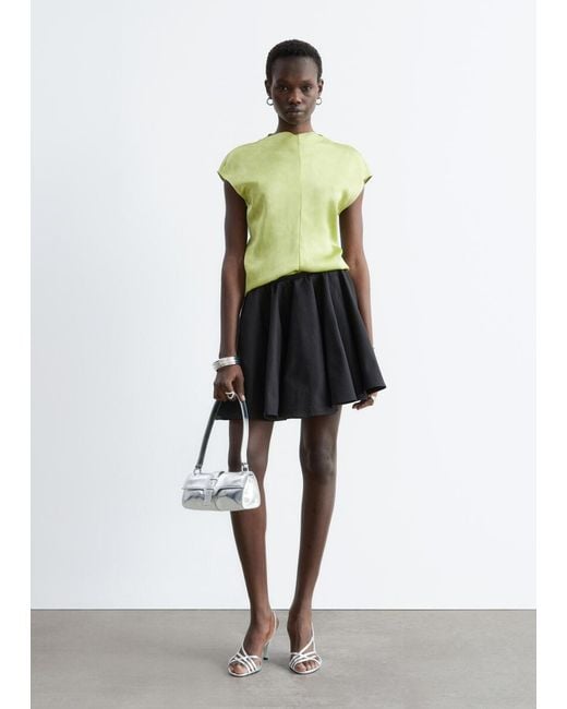 & Other Stories Green Textured Sleeveless Top