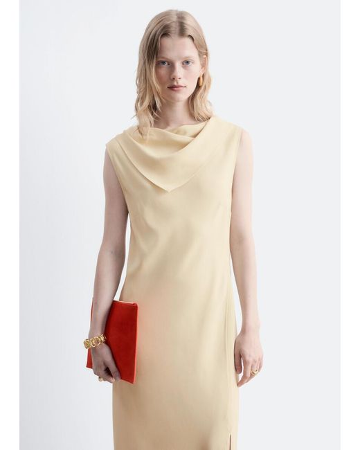 & Other Stories White Scarf-Detail Midi Dress