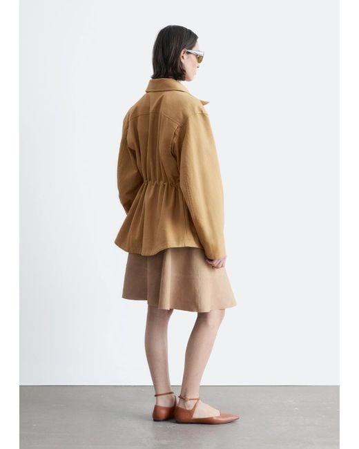 & Other Stories Brown Oversized Drawstring Utility Jacket