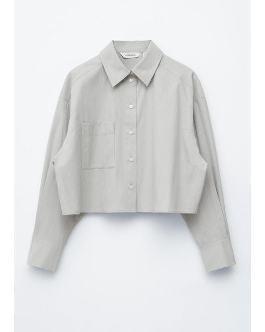 & Other Stories White Cropped Oversized Cotton Shirt