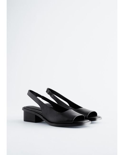 & Other Stories White Nappa Leather Slingback Sandals