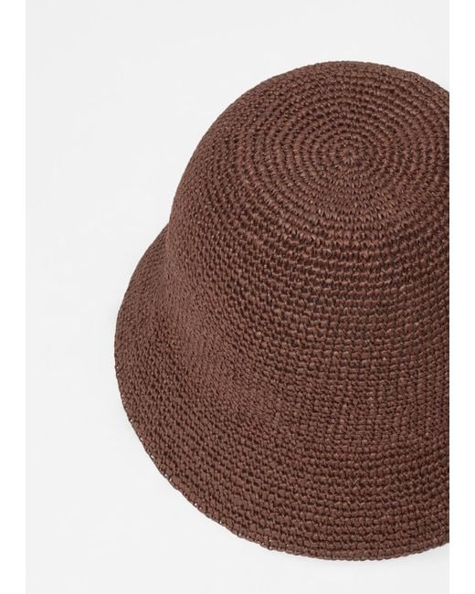 & Other Stories Brown Woven Straw Bucket Hat