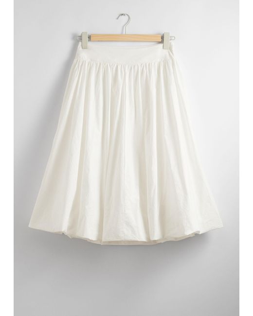 & Other Stories Natural Bubble-hem Midi Skirt