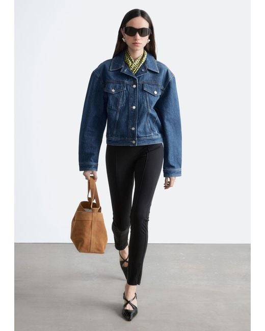& Other Stories Blue Cropped Denim Jacket