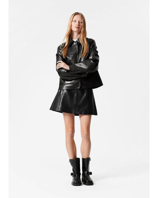 & Other Stories Black A-Line Mini Skirt