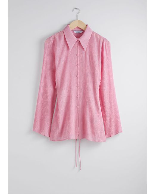 & Other Stories Pink Körpernahes Hemd