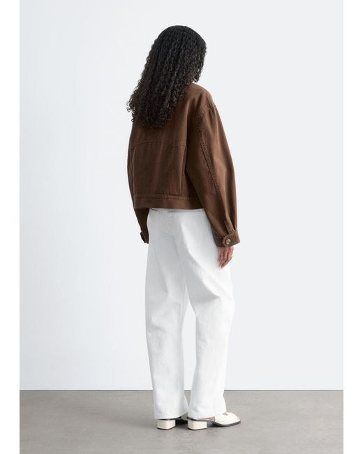 & Other Stories Brown Cotton Utility Jacket