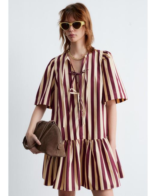 & Other Stories White Peplum Mini Dress