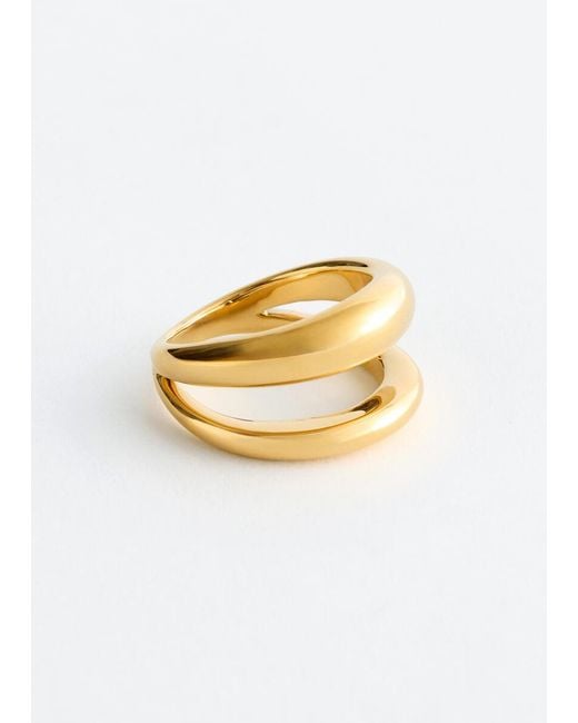 & Other Stories Metallic Double-Band Ring