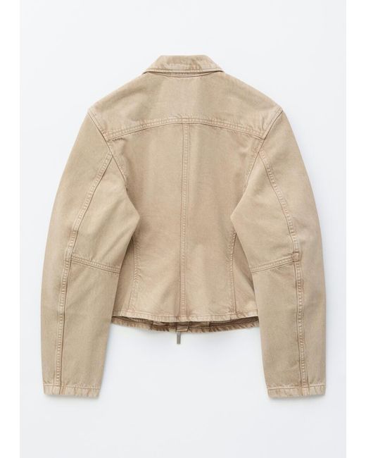 & Other Stories Natural Fitted Zip-Up Denim Jacket
