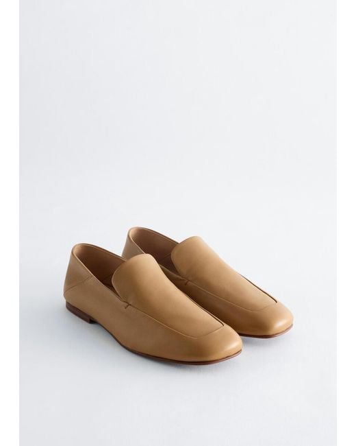& Other Stories White Leather Loafers