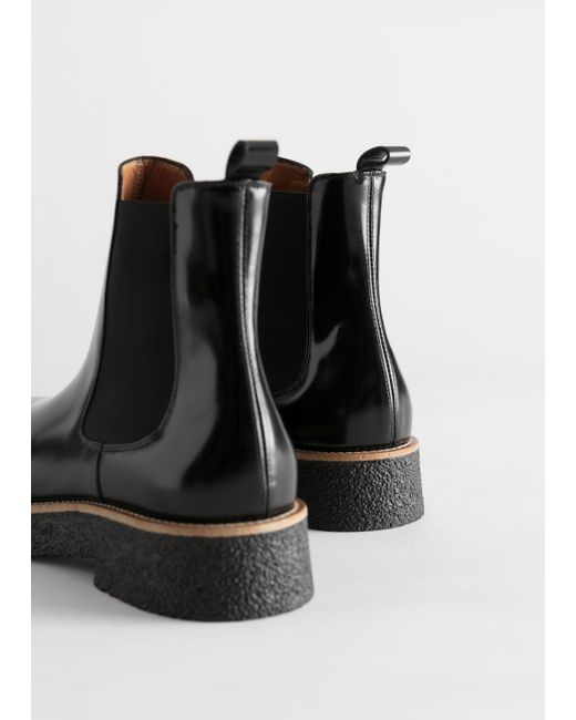 & other stories leather chelsea boots