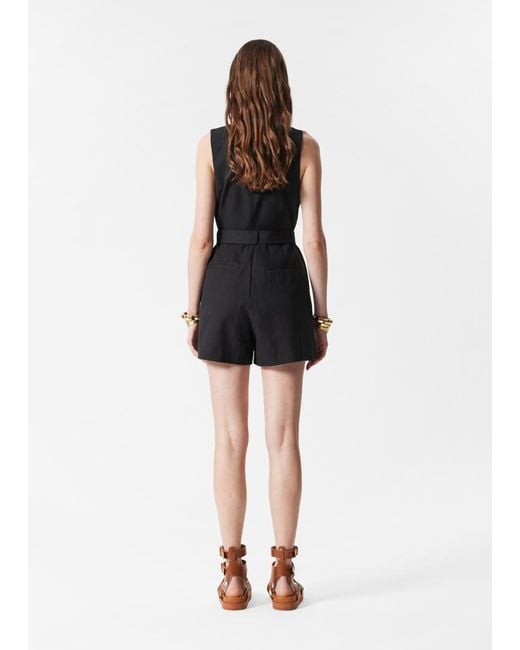 & Other Stories Black Tailored Playsuit