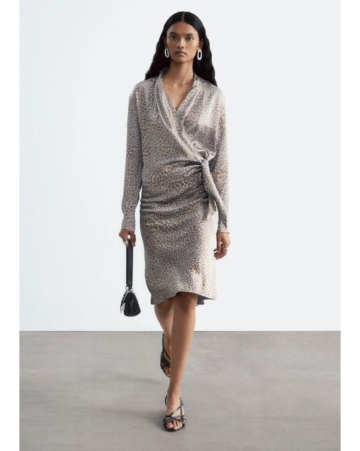 & Other Stories Gray Wrap Blouse