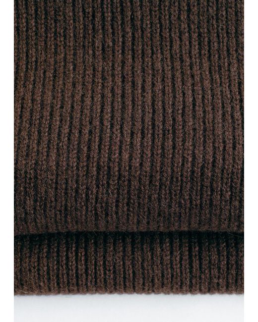 & Other Stories Brown Cashmere Knit Scarf
