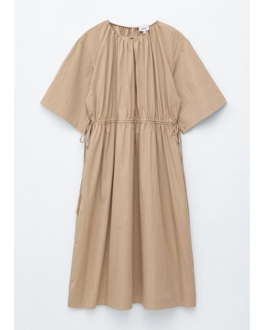 & Other Stories White Drawstring Midi Dress